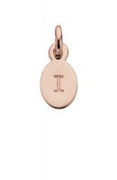 KA Oval Letter I, 18K Rose Gold Vermeil